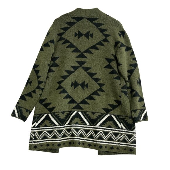 NWOT Frye Women's L Aztec Pattern Cardigan Sweater Polyester Spandex Open front - Picture 6 of 10